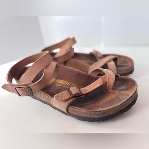 Birkenstock Yara Birks Wrap Around The Ankle Tan Women's Sandals Size 38